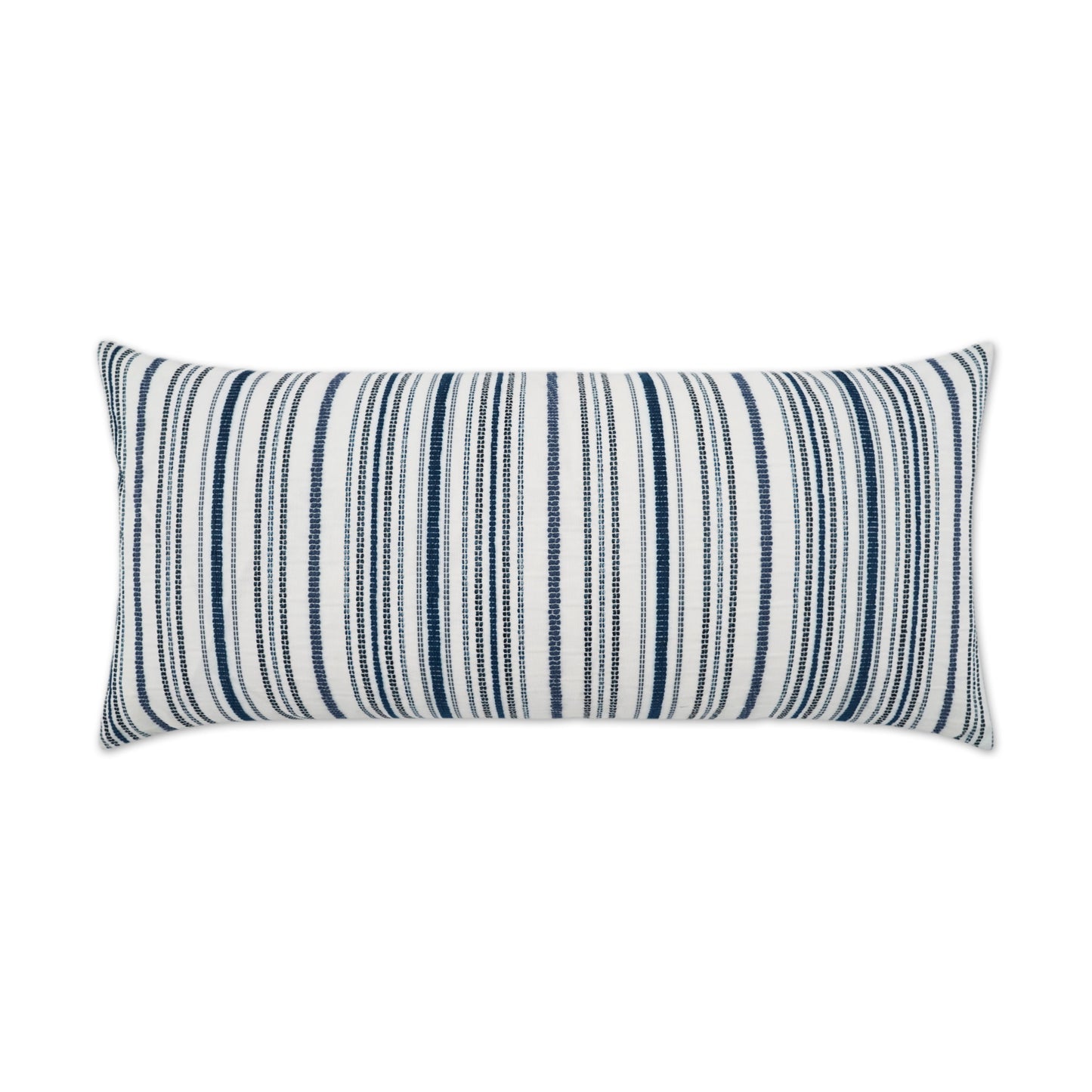 D.V. KAP HOME   12" x 24" Outdoor Accola Lumbar Pillow - Indigo Stripes, Farmhouse, Beach    - OD-504-I-1224