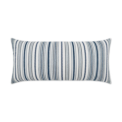 D.V. KAP HOME   12" x 24" Outdoor Accola Lumbar Pillow - Indigo Stripes, Farmhouse, Beach    - OD-504-I-1224
