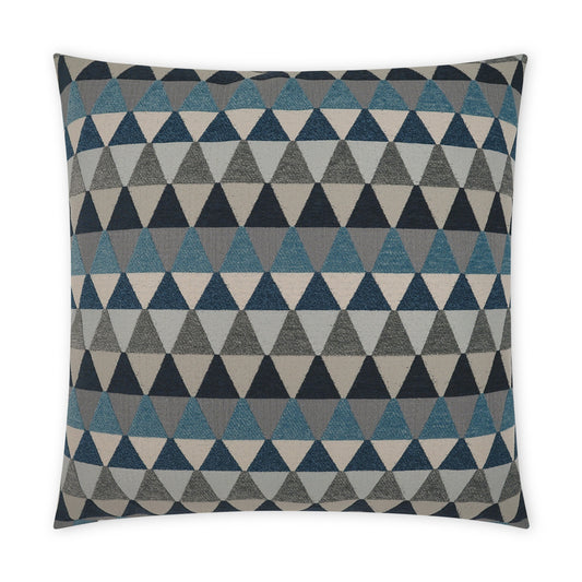 D.V. KAP HOME   22" x 22" Outdoor Centenal Pillow - Indigo Geometric, Modern    - OD-505-I-2222