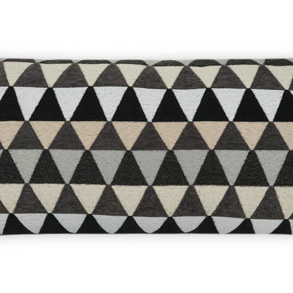 D.V. KAP HOME   12" x 24" Outdoor Centenal Lumbar Pillow - Charcoal Geometric, Modern    - OD-506-C-1224