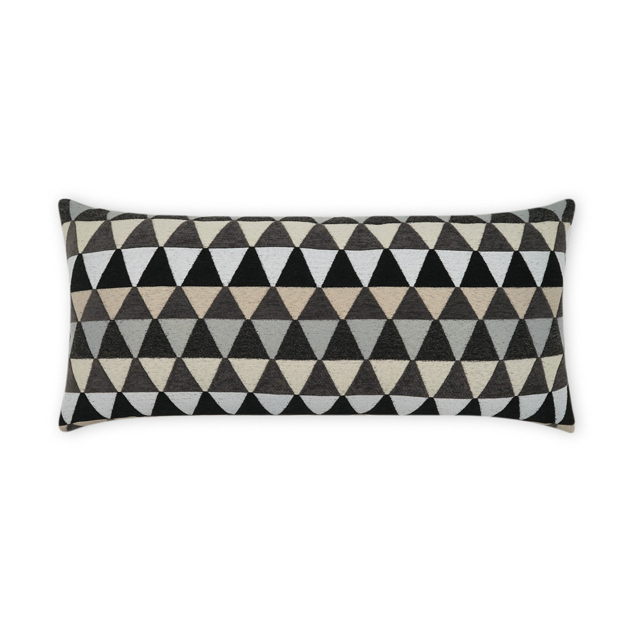 D.V. KAP HOME   12" x 24" Outdoor Centenal Lumbar Pillow - Charcoal Geometric, Modern    - OD-506-C-1224