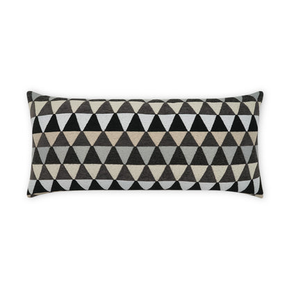 D.V. KAP HOME   12" x 24" Outdoor Centenal Lumbar Pillow - Charcoal Geometric, Modern    - OD-506-C-1224