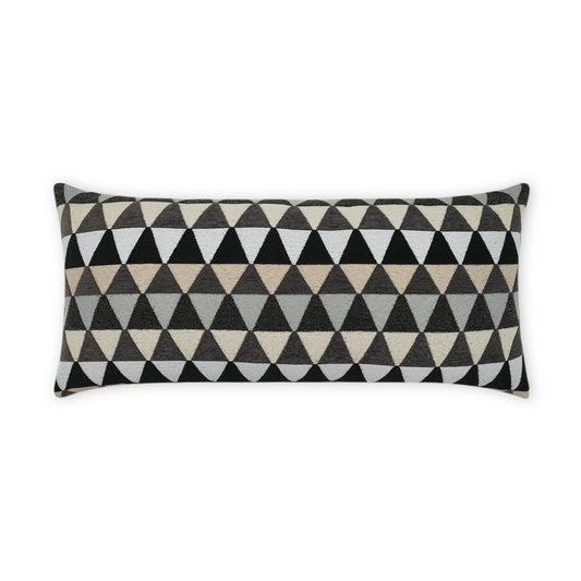D.V. KAP HOME   12" x 24" Outdoor Centenal Lumbar Pillow - Charcoal Geometric, Modern    - OD-506-C-1224