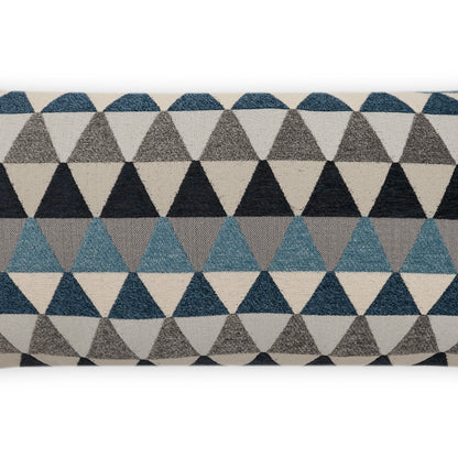 D.V. KAP HOME   12" x 24" Outdoor Centenal Lumbar Pillow - Indigo Geometric, Modern    - OD-506-I-1224