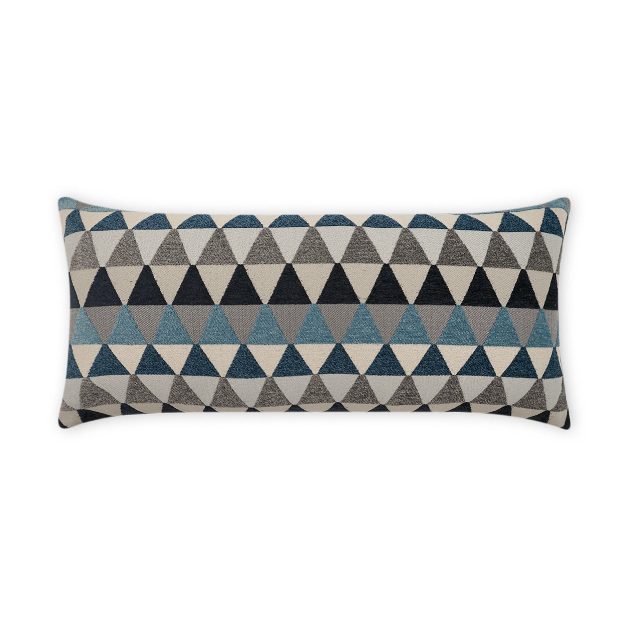 D.V. KAP HOME   12" x 24" Outdoor Centenal Lumbar Pillow - Indigo Geometric, Modern    - OD-506-I-1224