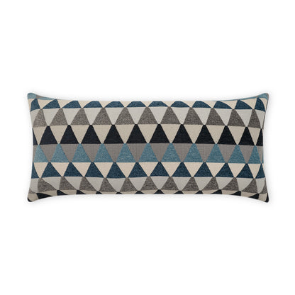 D.V. KAP HOME   12" x 24" Outdoor Centenal Lumbar Pillow - Indigo Geometric, Modern    - OD-506-I-1224