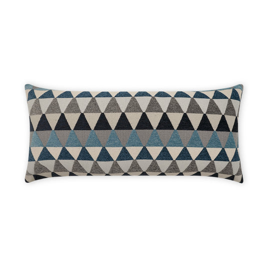 D.V. KAP HOME   12" x 24" Outdoor Centenal Lumbar Pillow - Indigo Geometric, Modern    - OD-506-I-1224
