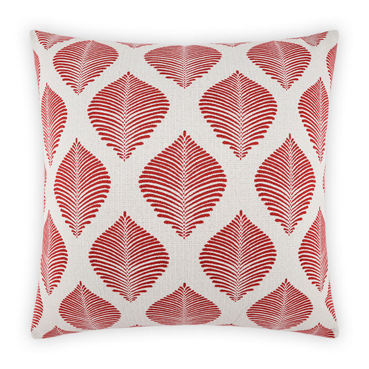 D.V. KAP HOME   22" x 22" Outdoor Palmero Pillow - Red Global, Floral    - OD-512-R-2222