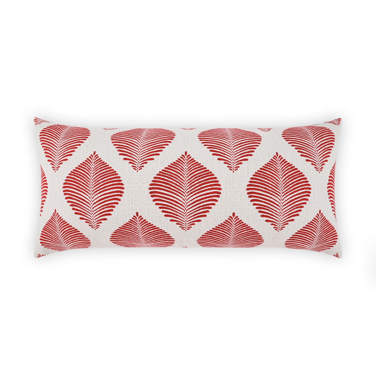 D.V. KAP HOME   12" x 24" Outdoor Palmero Lumbar Pillow - Red Global, Floral    - OD-513-R-1224