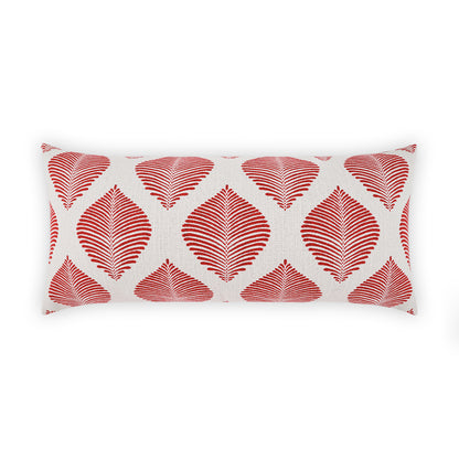 D.V. KAP HOME   12" x 24" Outdoor Palmero Lumbar Pillow - Red Global, Floral    - OD-513-R-1224