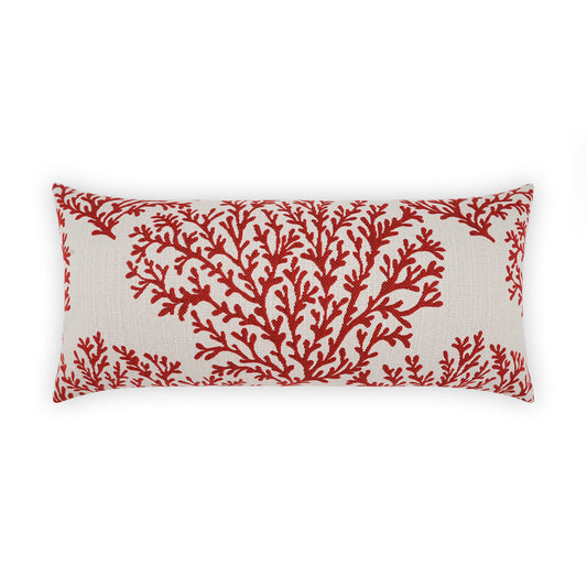 D.V. KAP HOME   12" x 24" Outdoor Peggy Lumbar Pillow - Red Beach    - OD-515-R-1224