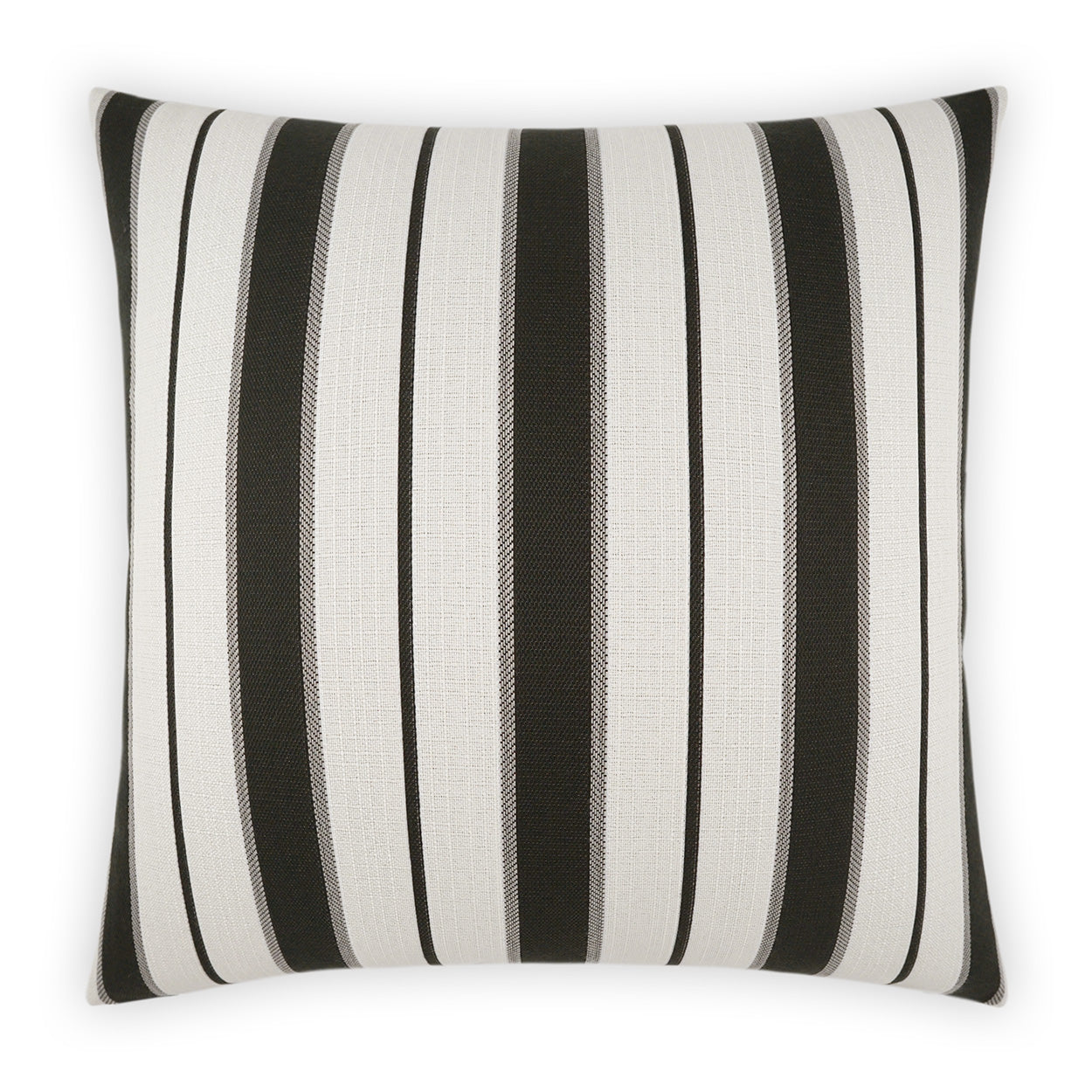 D.V. KAP HOME   22" x 22" Outdoor Paruani Pillow - Ebony Stripes, Beach    - OD-516-E-2222