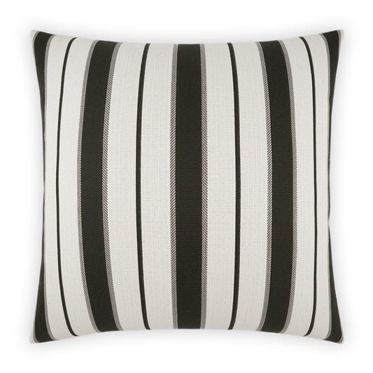 D.V. KAP HOME   22" x 22" Outdoor Paruani Pillow - Ebony Stripes, Beach    - OD-516-E-2222