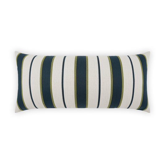 D.V. KAP HOME   12" x 24" Outdoor Paruani Lumbar Pillow - Blue Stripes, Beach    - OD-517-B-1224