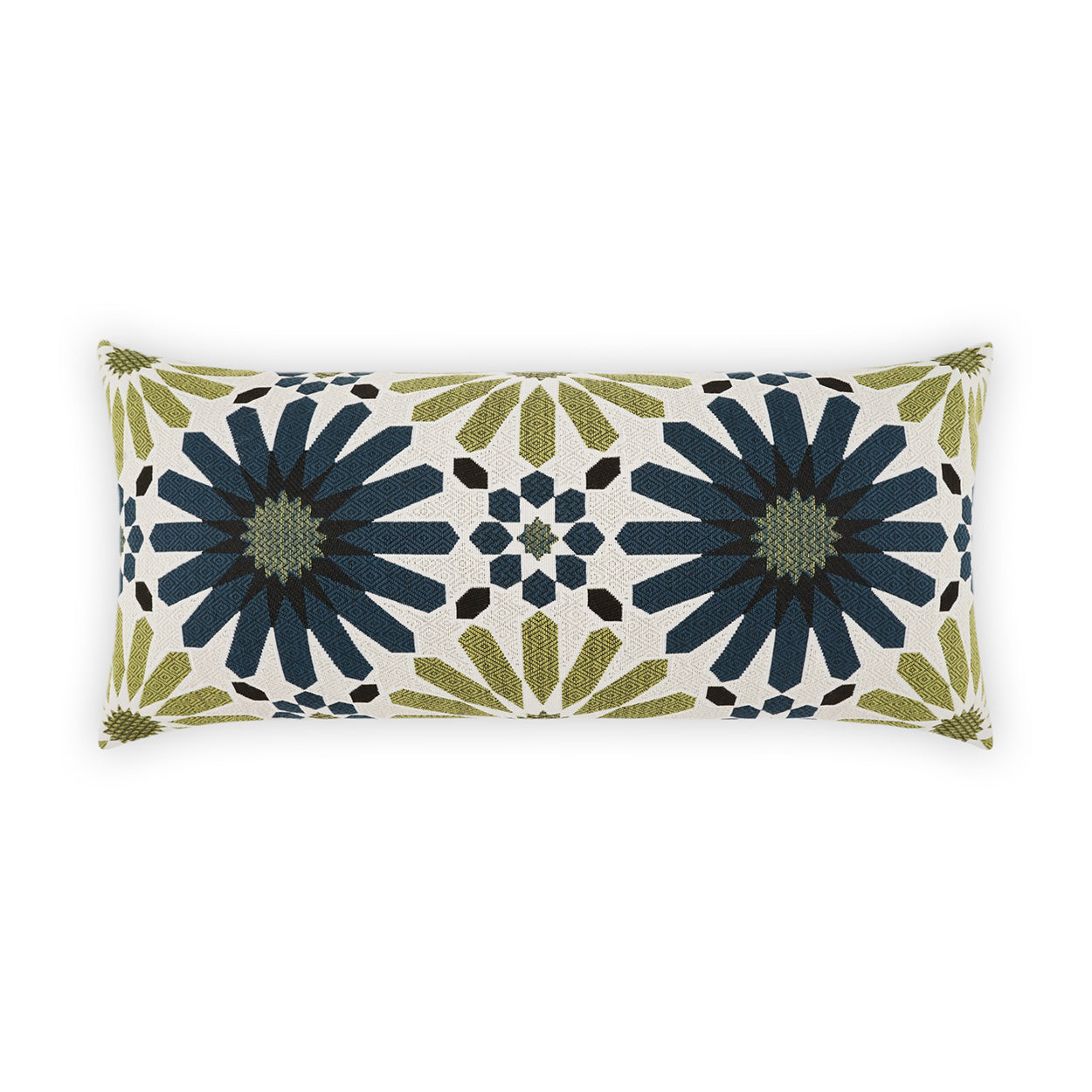 D.V. KAP HOME   12" x 24" Outdoor Pasha Lumbar Pillow - Blue Floral     - OD-519-B-1224