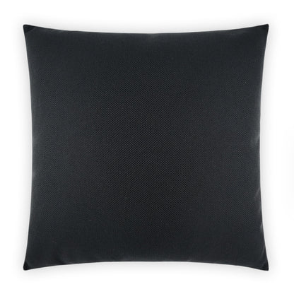 Charcoal black square throw pillow with textured woven fabric, versatile modern decor for sofa or bed.