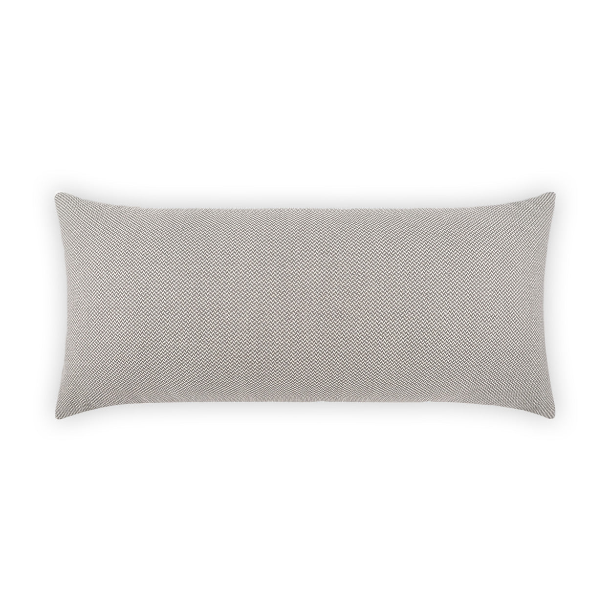Long rectangular lumbar pillow in light beige woven fabric with subtle texture; ideal for sofa or bed.
