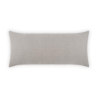 Long rectangular lumbar pillow in light beige woven fabric with subtle texture; ideal for sofa or bed.