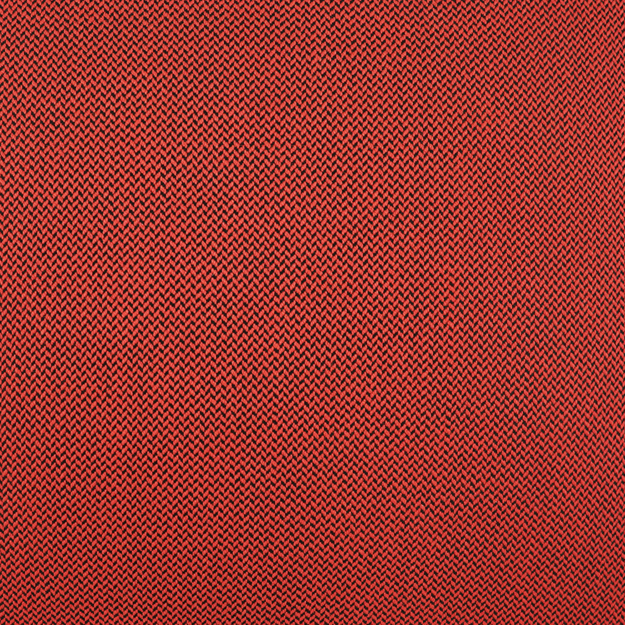 Close-up red fabric with fine black chevron/herringbone knit pattern; soft, durable textile for apparel.