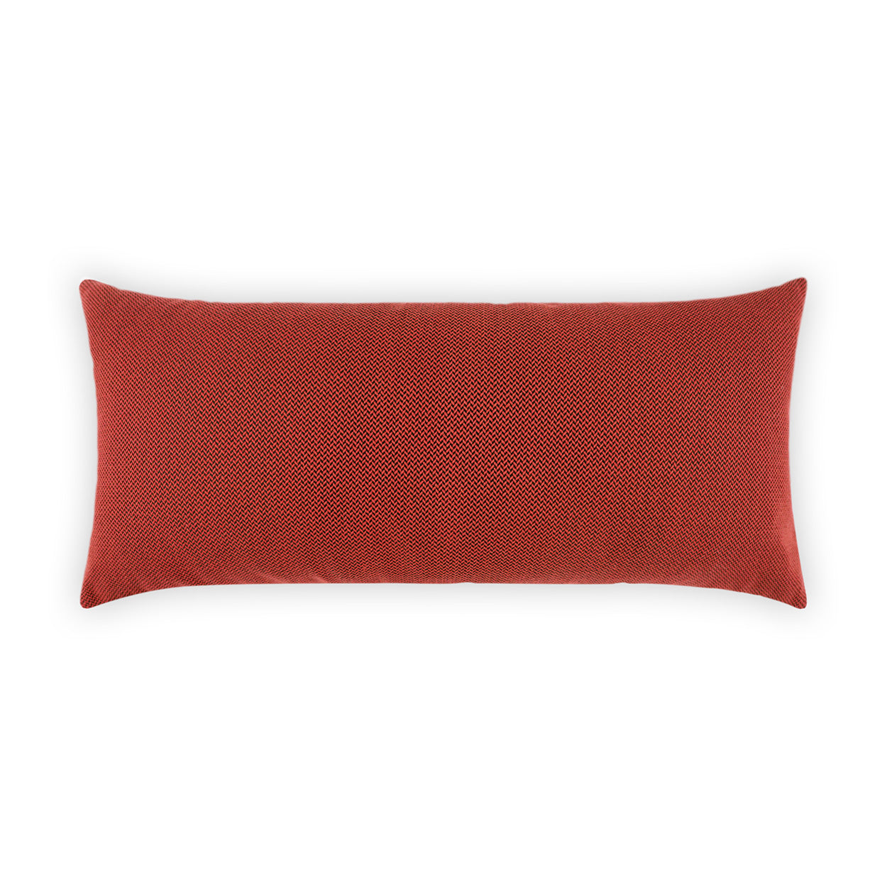 Red rectangular lumbar pillow with textured weave, soft durable fabric, ideal for sofa or bed.