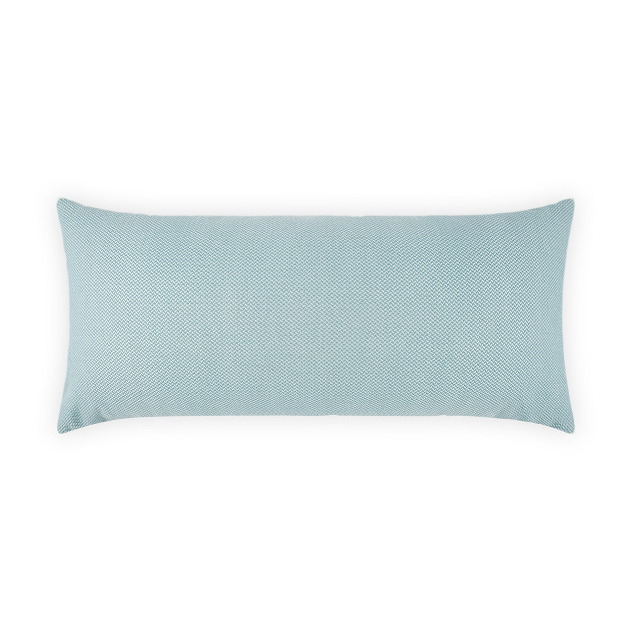 Light blue rectangular throw pillow with subtle woven texture; soft decorative cushion for sofa.