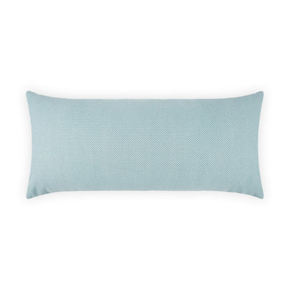 Light blue rectangular throw pillow with subtle woven texture; soft decorative cushion for sofa.