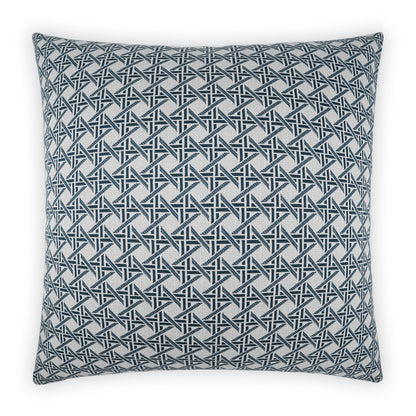 D.V. KAP HOME   22" x 22" Outdoor Pella Pillow - Blue Transitional, Geometric     - OD-524-B-2222