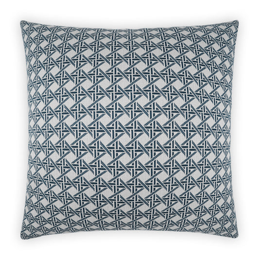 D.V. KAP HOME   22" x 22" Outdoor Pella Pillow - Blue Transitional, Geometric     - OD-524-B-2222