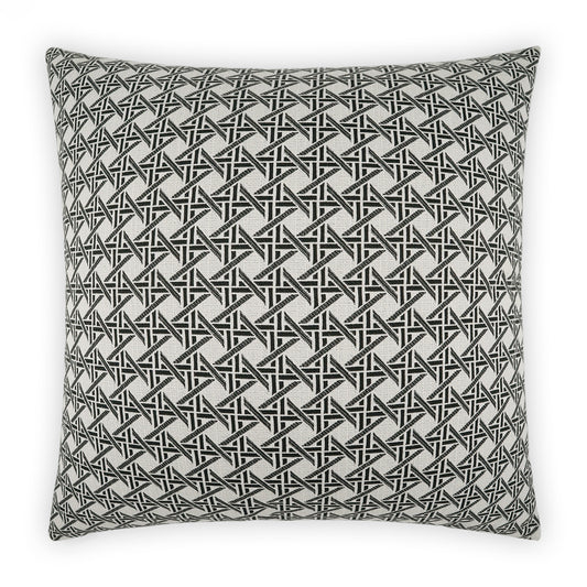D.V. KAP HOME   22" x 22" Outdoor Pella Pillow - Ebony Transitional, Geometric     - OD-524-E-2222
