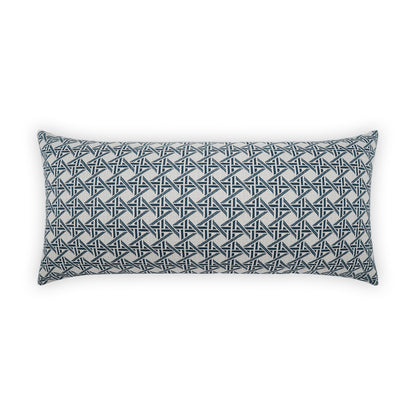 D.V. KAP HOME   12" x 24" Outdoor Pella Lumbar Pillow - Blue Transitional, Geometric     - OD-525-B-1224