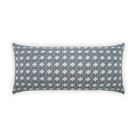 D.V. KAP HOME   12" x 24" Outdoor Pella Lumbar Pillow - Blue Transitional, Geometric     - OD-525-B-1224