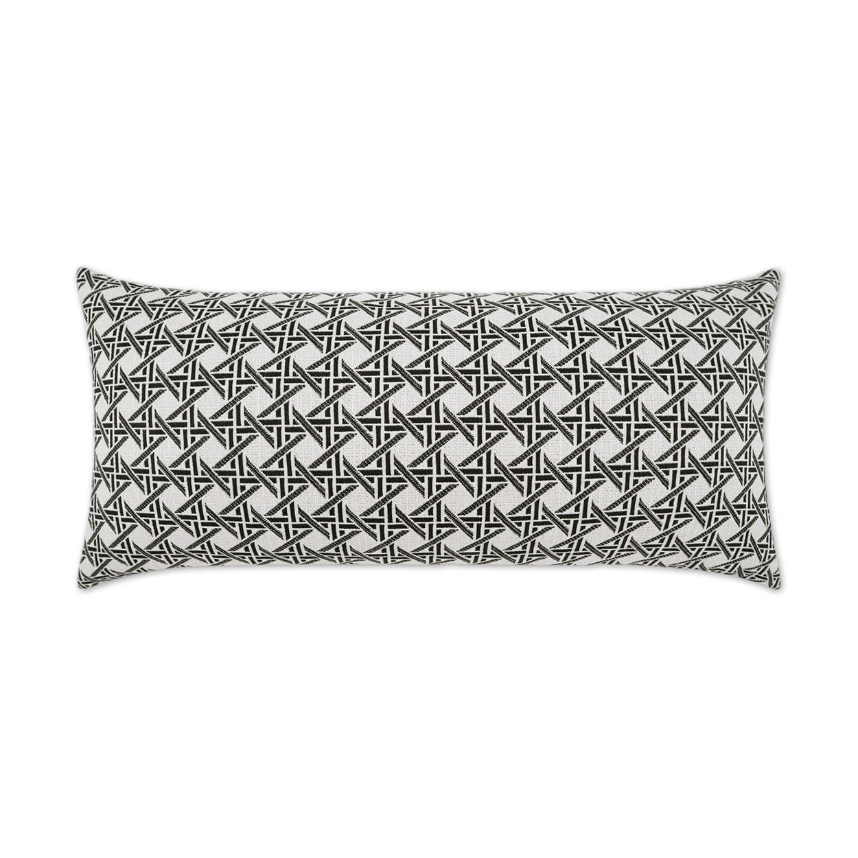 D.V. KAP HOME   12" x 24" Outdoor Pella Lumbar Pillow - Ebony Transitional, Geometric     - OD-525-E-1224