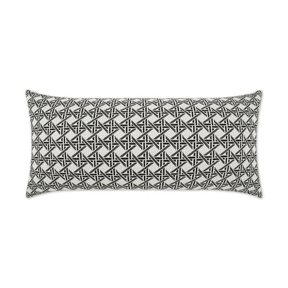 D.V. KAP HOME   12" x 24" Outdoor Pella Lumbar Pillow - Ebony Transitional, Geometric     - OD-525-E-1224