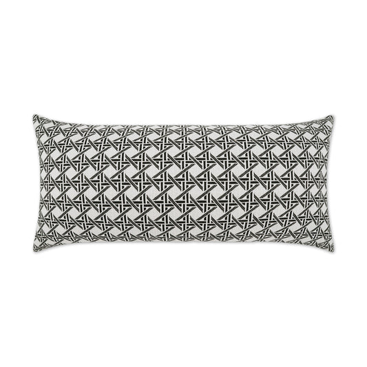 D.V. KAP HOME   12" x 24" Outdoor Pella Lumbar Pillow - Ebony Transitional, Geometric     - OD-525-E-1224