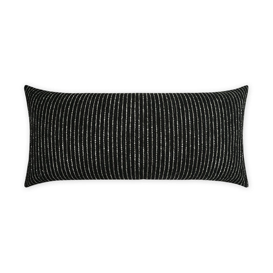 D.V. KAP HOME   12" x 24" Outdoor Burson Lumbar Pillow - Onyx Stripes, Beach, Global    - OD-527-O-1224