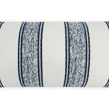 D.V. KAP HOME   12" x 24" Outdoor Gilner Lumbar Pillow - Azure Stripes, Farmhouse, Beach    - OD-532-A-1224