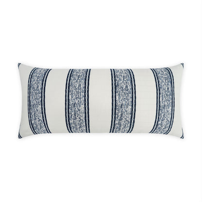 D.V. KAP HOME   12" x 24" Outdoor Gilner Lumbar Pillow - Azure Stripes, Farmhouse, Beach    - OD-532-A-1224