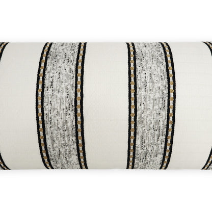 D.V. KAP HOME   12" x 24" Outdoor Gilner Lumbar Pillow - Stone Stripes, Farmhouse, Beach    - OD-532-S-1224