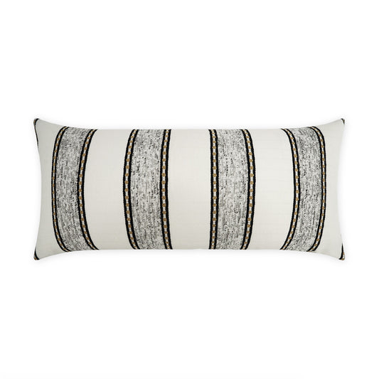 D.V. KAP HOME   12" x 24" Outdoor Gilner Lumbar Pillow - Stone Stripes, Farmhouse, Beach    - OD-532-S-1224