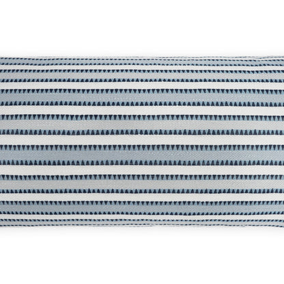 D.V. KAP HOME   12" x 24" Outdoor Calica Lumbar Pillow - Azure Stripes, Western Chic    - OD-534-A-1224