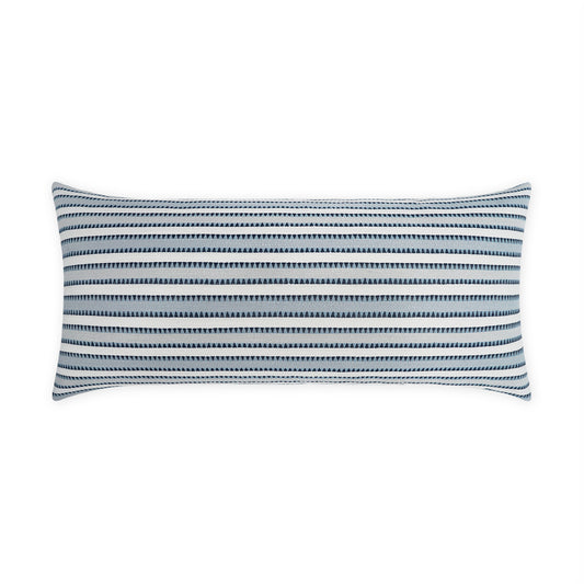 D.V. KAP HOME   12" x 24" Outdoor Calica Lumbar Pillow - Azure Stripes, Western Chic    - OD-534-A-1224