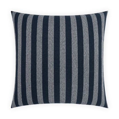 D.V. KAP HOME   22" x 22" Outdoor Seaport Pillow - Navy Stripes, Farmhouse, Beach, Nautical    - OD-542-N-2222