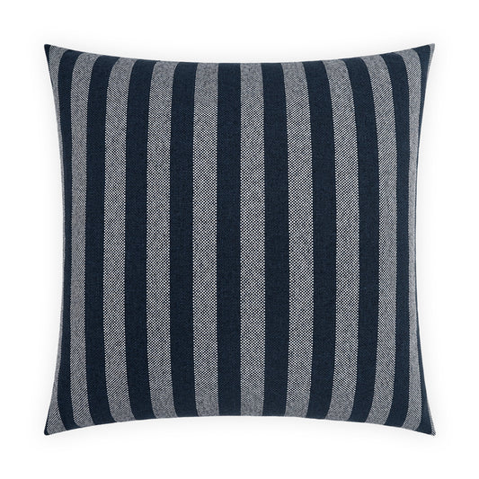 D.V. KAP HOME   22" x 22" Outdoor Seaport Pillow - Navy Stripes, Farmhouse, Beach, Nautical    - OD-542-N-2222