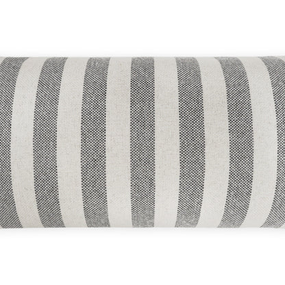 D.V. KAP HOME   12" x 24" Outdoor Seaport Lumbar Pillow - Grey Stripes, Farmhouse, Beach    - OD-543-G-1224