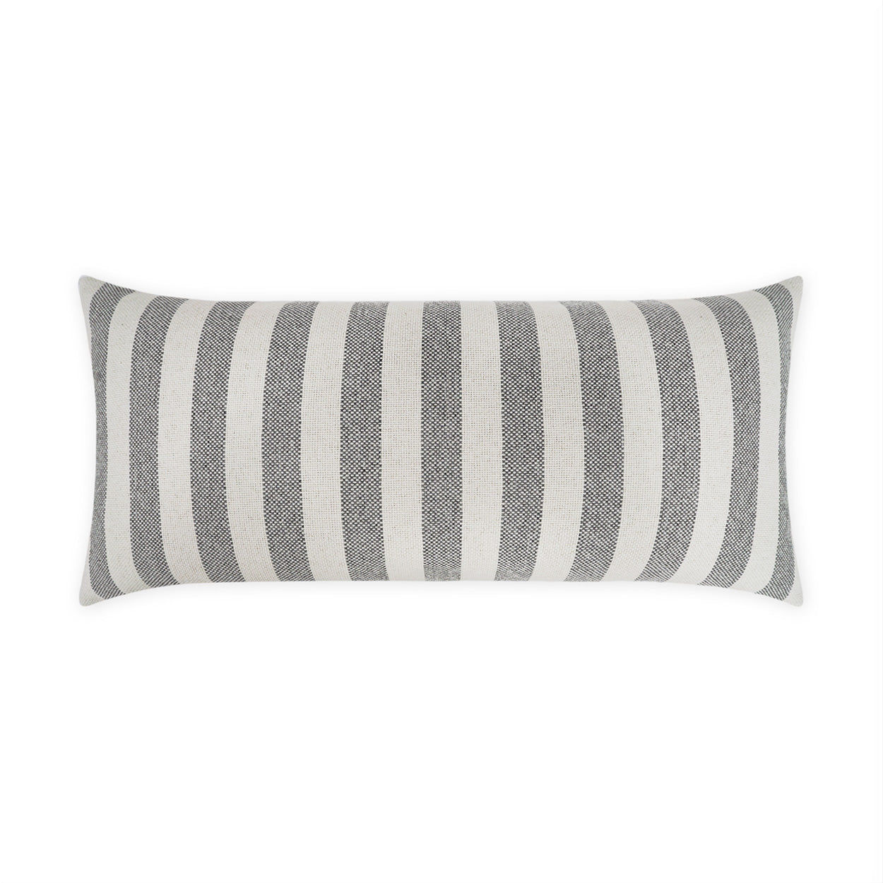 D.V. KAP HOME   12" x 24" Outdoor Seaport Lumbar Pillow - Grey Stripes, Farmhouse, Beach    - OD-543-G-1224