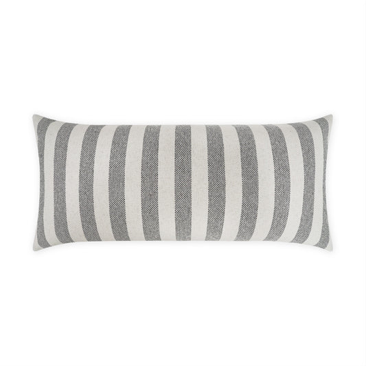 D.V. KAP HOME   12" x 24" Outdoor Seaport Lumbar Pillow - Grey Stripes, Farmhouse, Beach    - OD-543-G-1224