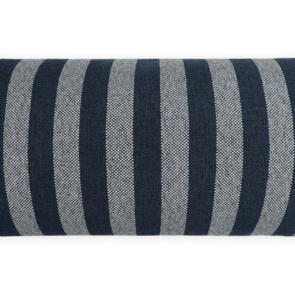 D.V. KAP HOME   12" x 24" Outdoor Seaport Lumbar Pillow - Navy Stripes, Farmhouse, Beach, Nautical    - OD-543-N-1224
