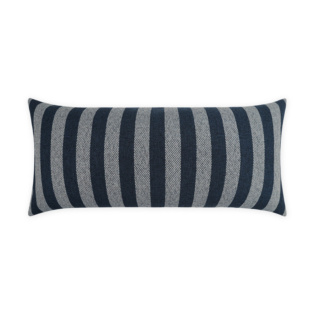 D.V. KAP HOME   12" x 24" Outdoor Seaport Lumbar Pillow - Navy Stripes, Farmhouse, Beach, Nautical    - OD-543-N-1224