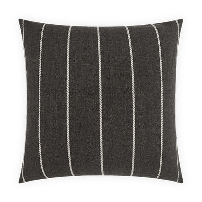 D.V. KAP HOME   22" x 22" Outdoor Pencil Pillow - Carbon Stripes, Farmhouse, Beach    - OD-544-C-2222