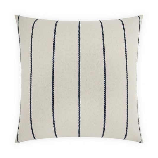 D.V. KAP HOME   22" x 22" Outdoor Pencil Pillow - Navy Stripes, Farmhouse, Beach, Nautical    - OD-544-N-2222